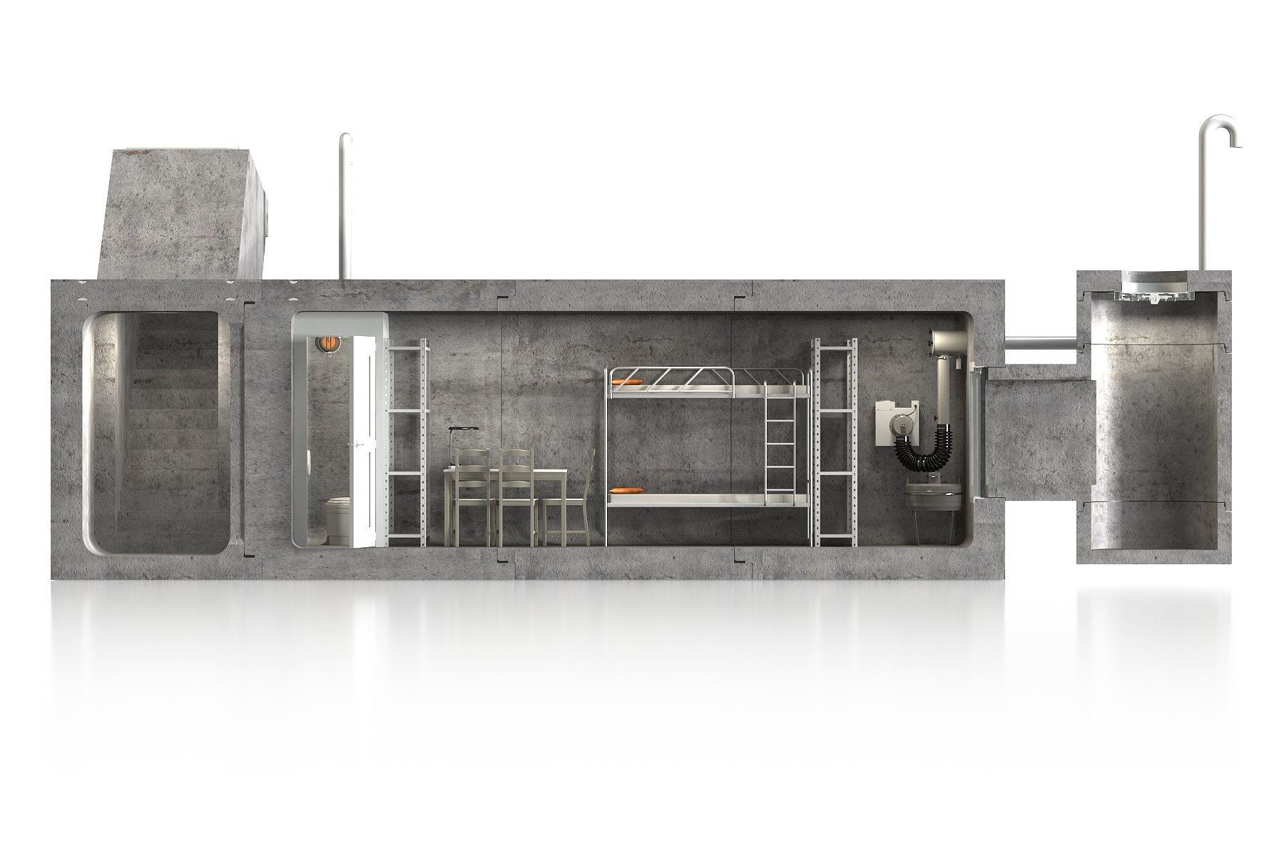 Modular Shelter_M_wiz_PP_B2_przekroj bok B2